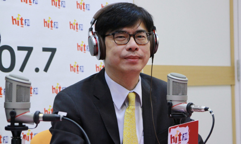 民進黨立委陳其邁15日接受周玉蔻訪問。   圖：Hit FM提供