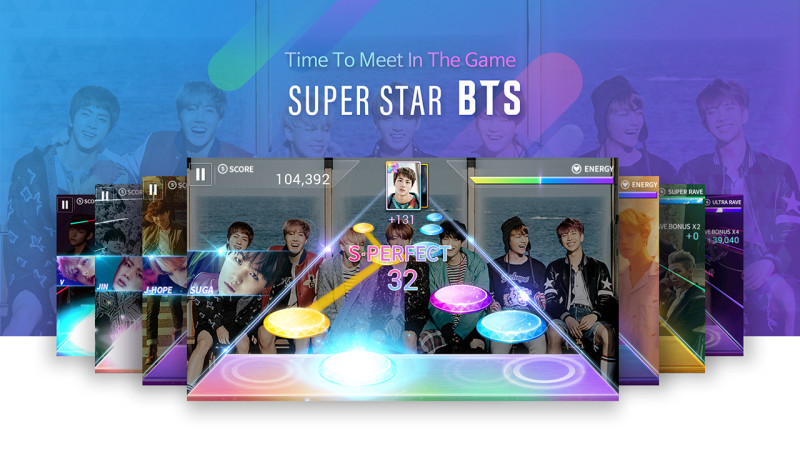 以韓國知名男團「防彈少年團」為題材的手機節奏動作遊戲《SuperStar BTS》今（18）日在Google Play上架。   圖：翻攝自 Google Play