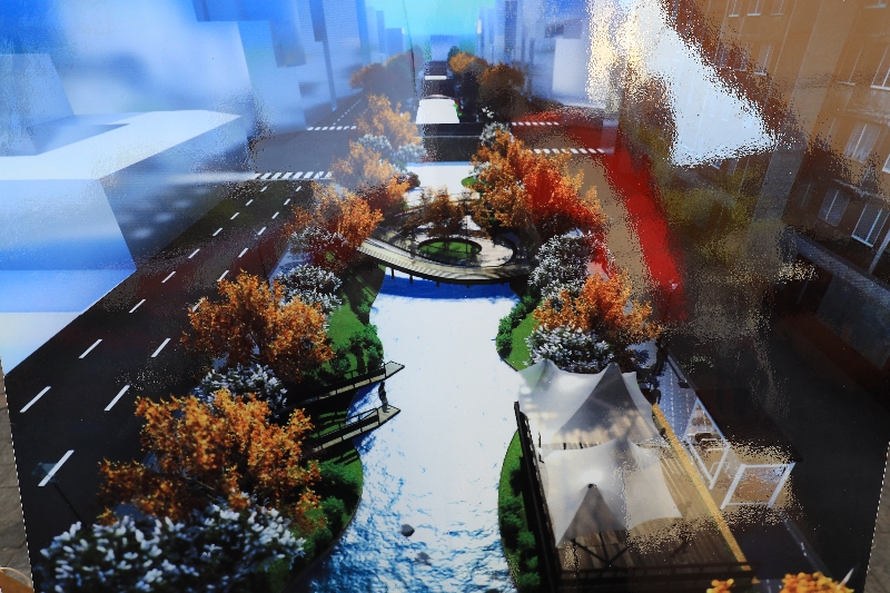 綠川整治未來完成規劃模擬示意圖。   圖：台中市政府／提供