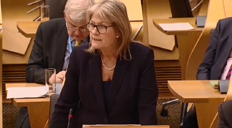 蘇格蘭議會通過一項將「精神家暴」入罪的家暴法案，唯一投下反對票的保守黨議員密契爾表示，因未戴眼鏡而在投票時按錯鈕。   圖：翻攝自Margaret Mitchell臉書
