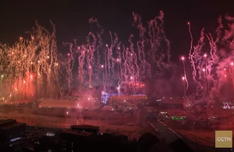 平昌冬季奧運開幕式絢麗煙火。   圖：翻攝YouTube
