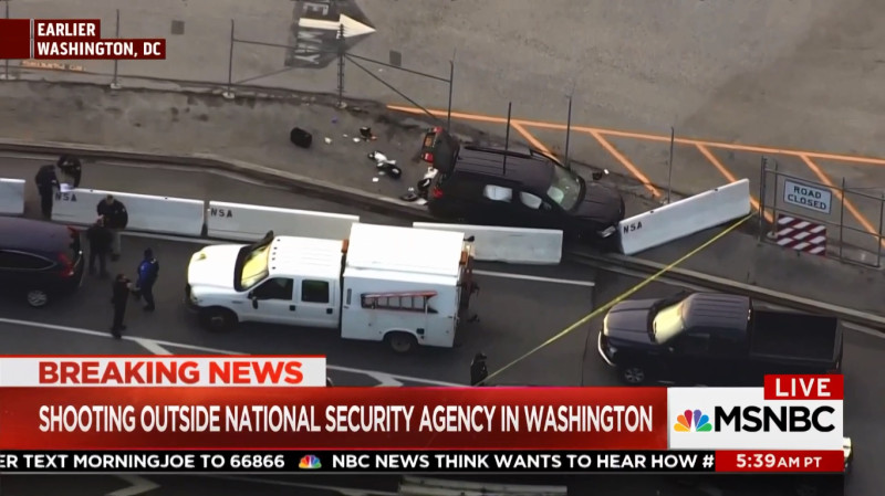 美國國家安全局（NSA）總部外今（14）日發生槍擊案。   圖：翻攝NBC News