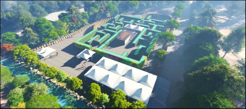 桃園農業博覽會內有「綠迷宮」，以是全國首座以植生牆建置的迷宮，壯麗浩大。
   圖：桃園農業博覽會官網提供
