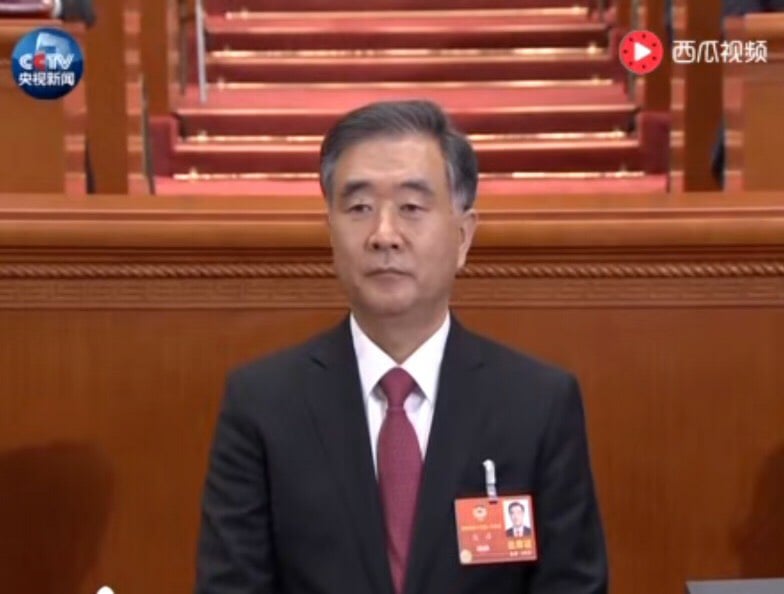 汪洋出任中國全國政協第13屆主席。   圖：翻攝中國央視