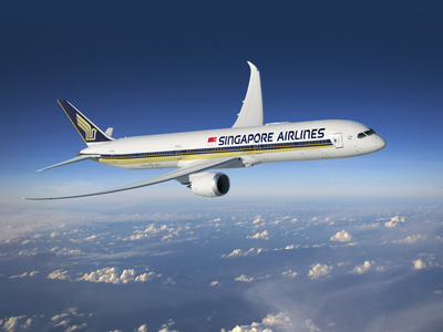 新加坡航空台灣分公司總經理黃文杰15日表示，新航預計3月底營運全球首架787-10客機，並有機會飛台灣航線。   新加坡航空提供
