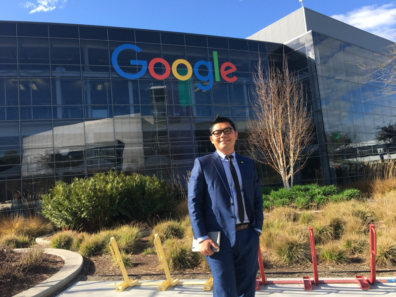 台灣立法委員許毓獲得Google總部與柏克萊大學邀請前往演講。   圖：許毓仁辦公室/提供