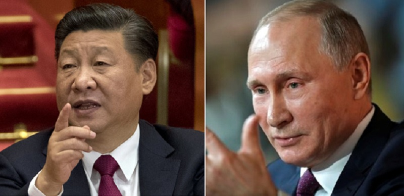中國國家主席習近平與俄羅斯總統普亭今（19）日通電話互相祝賀連任成功。   圖：新頭殼合成照