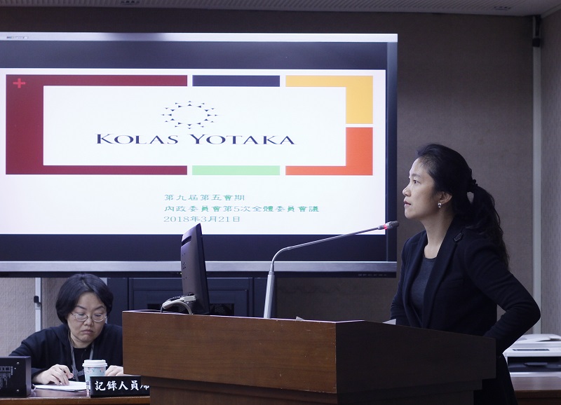 民進黨立委谷辣斯.尤達卡（Kolas Yotaka）質詢時期盼陸委會主委不是討好中國的陸委會主委。   圖：Kolas Yotaka/提供