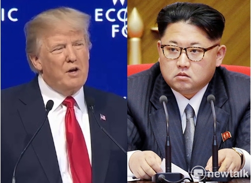 朝鮮最高領導人金正恩（右圖）首度出訪中國，美國白宮稱獲中方通報，並轉交習近平致川普（左圖）親筆信。   圖：新頭殼合成