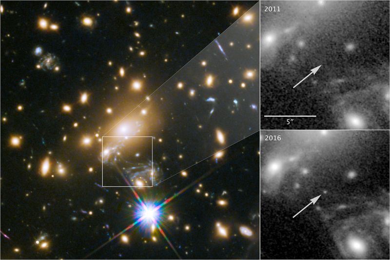 科學家觀測到坐落在半個宇宙外的藍超巨星，是迄今最遙遠的恆星。   圖 : 取自NASA網頁www.nasa.gov/
