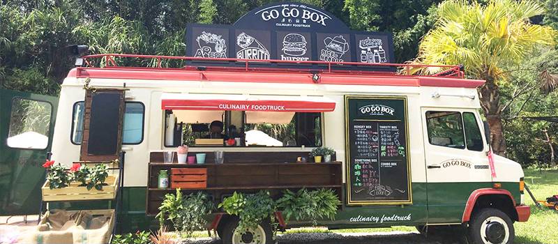 本次胖卡車市集網羅許多知名美食餐車，其中「GOGOBOX餐車誌in樂灣基地」被票選十大值得打卡餐車之一，為可愛的美式鄉村風漢堡餐車。   圖 ：新北市觀旅局提供