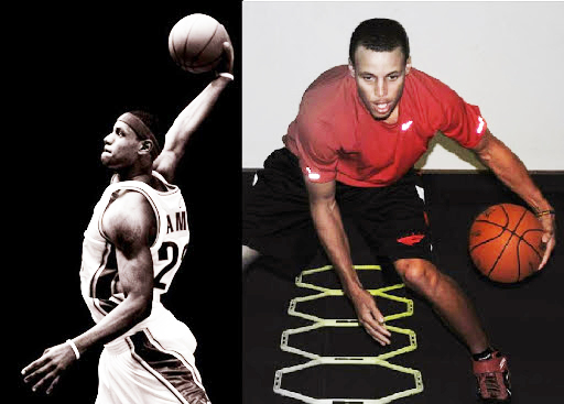 美國籃球協會今天宣布夢幻男籃隊35人名單，由曾拿下NBA年度最有價值球員（MVP）的兩大球星詹姆斯（左）和柯瑞（右）領銜。   圖：翻攝自詹姆斯、柯瑞臉書粉絲專頁 (新頭殼製圖)