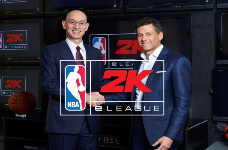 NBA主席Adam Silver（圖左）表示，「從NBA的角度來看，《NBA2k》是我們的第四個聯賽。」   圖：翻攝自Von Inky Youtube