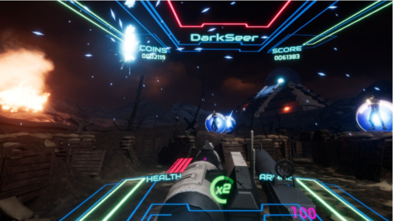 構成《一級玩家》眾多遊戲之一，名為《Planet Doom – Battle for the OASIS 》。   圖：翻攝自 HTC VIVE