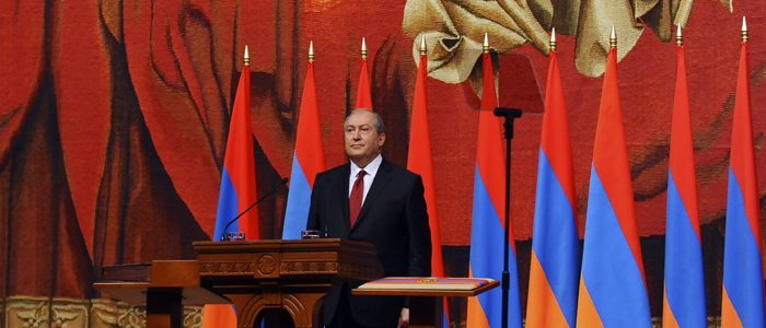 亞美尼亞總理薩爾基相在卸任總統後又獨掌大權，被指戀棧權位不放。   圖：翻攝亞美尼亞總統府官網