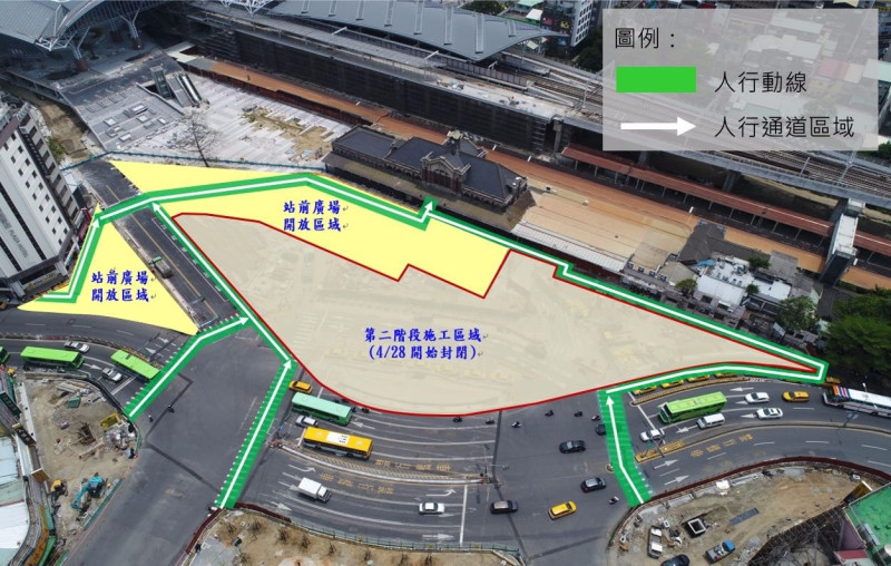 「台中車站廣場（廣6）工程」示意圖。   圖：台中市政府／提供