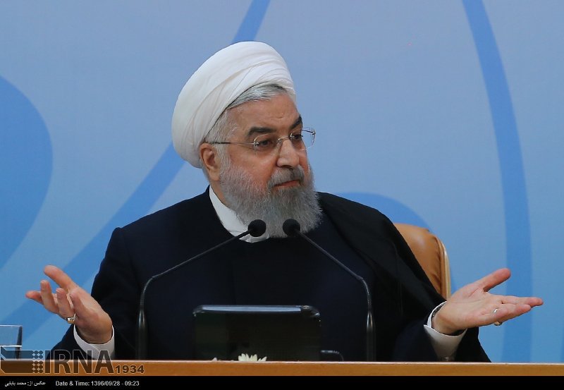 伊朗總統魯哈尼對核協議態度強硬，不惜與美國硬碰硬。   圖：翻攝魯哈尼推特