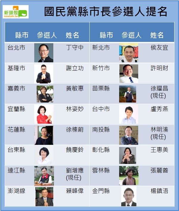 國民黨縣市長參選人提名表。    圖：新頭殼/製表