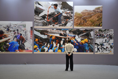 一項以「汶川地震災區發展振興成就」為主題的展覽5月10日在四川成都舉行，展現歷經災後重建、10年來的城鄉面貌變化。   圖/中新社
