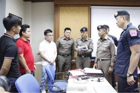 泰國旅遊局公布逮捕中國籍無照導遊的圖片。   圖：翻攝泰國旅遊局微博
