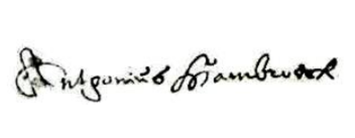 亨布魯克的親筆簽名   圖：中研院台史所翁佳音教授／提供