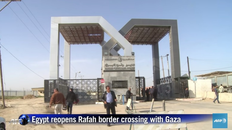 埃及總統塞西宣布，開放與加薩走廊接壤的拉法邊界關卡為期1個月。   圖：翻攝youtube