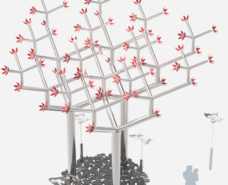 機械意象樹「精機．共綻」。   圖：台中市政府/提供