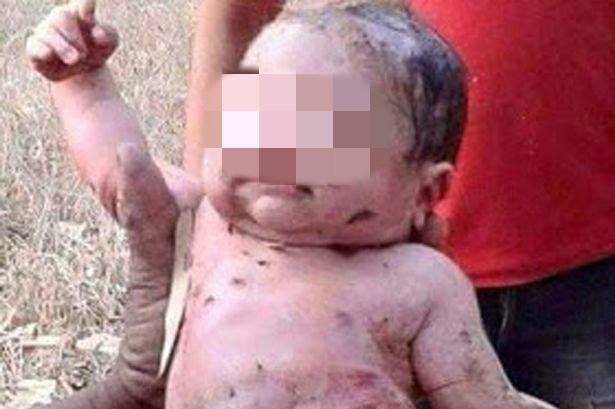 越南日前有民眾發現一名男嬰剛出生就遭活埋。   圖：太陽底下總有新鮮事臉書