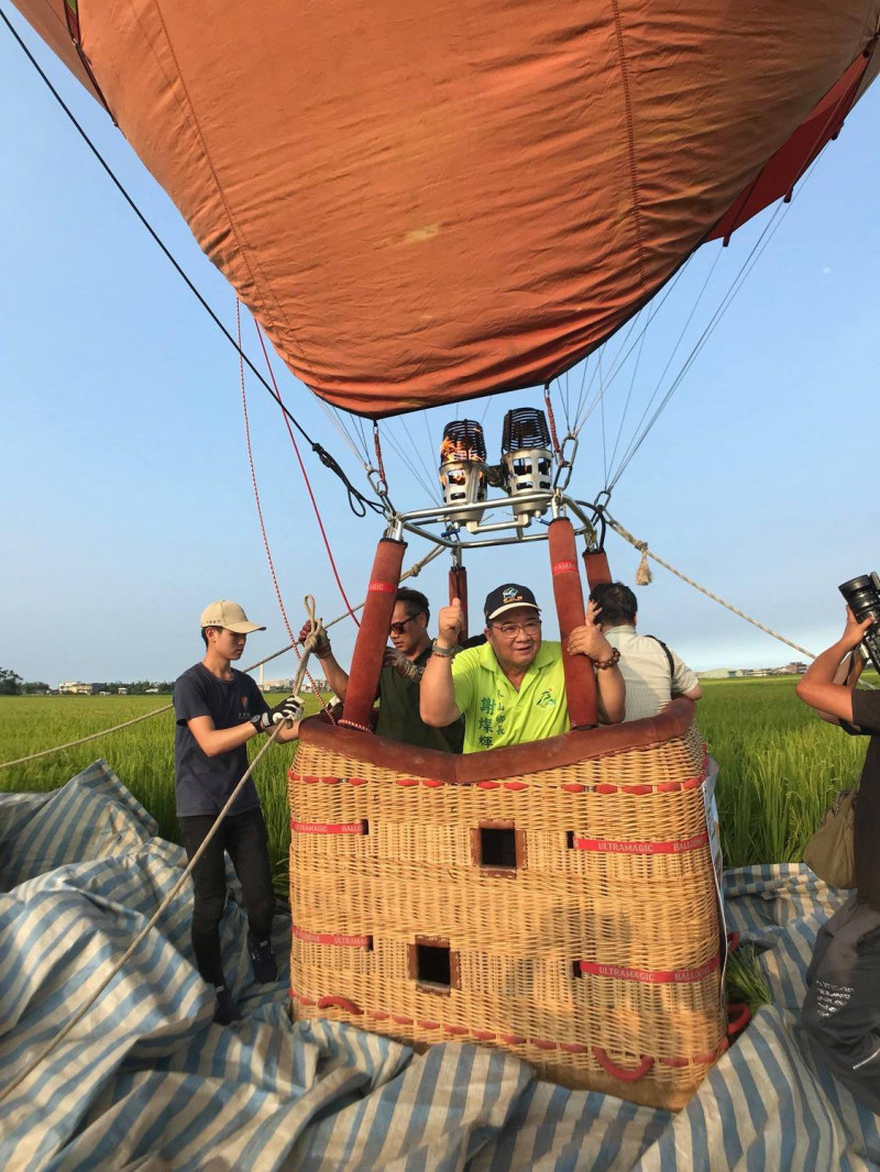 今年除了有超美的稻浪可以欣賞外，鄉公所首次引進熱氣球活動。   圖：冬山鄉公所／提供