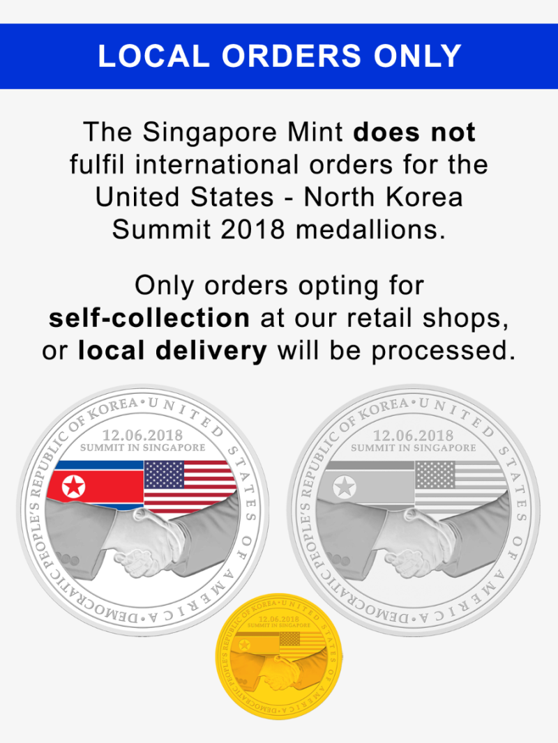 川金會紀念幣還有銀幣形式，售價118新加坡幣，全球限量1萬5000套。   圖：翻攝新加坡造幣廠