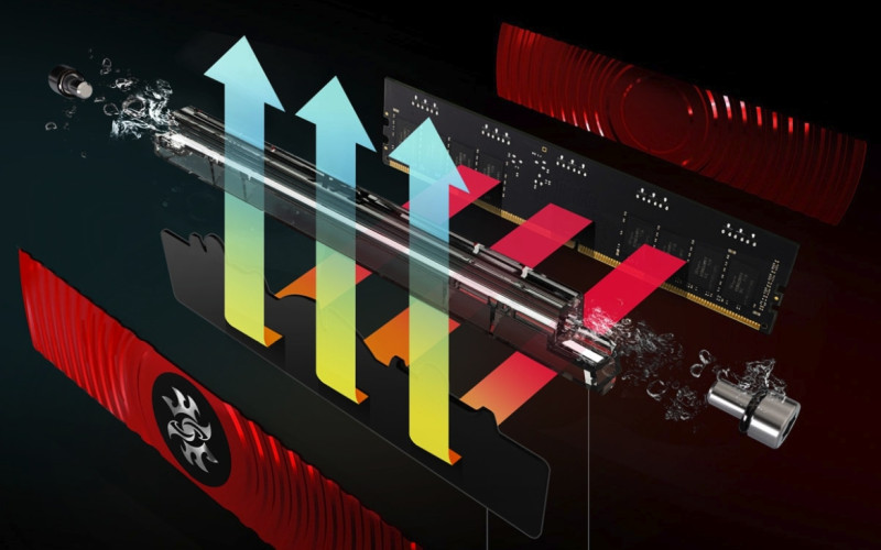 威剛旗下 XPG 近日參展台北國際電腦展，展中釋出全球首支 DDR4 液冷 RGB 記憶體，被視為將打開記憶體發展的新頁面。   圖：翻攝自 XPG