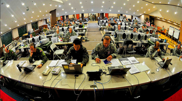 美韓「乙支自由衛士」聯合軍演，有數萬個雙方軍事人員參與，在首爾南部一個大型基地進行電腦模擬。   圖：翻攝美國國防部flickr