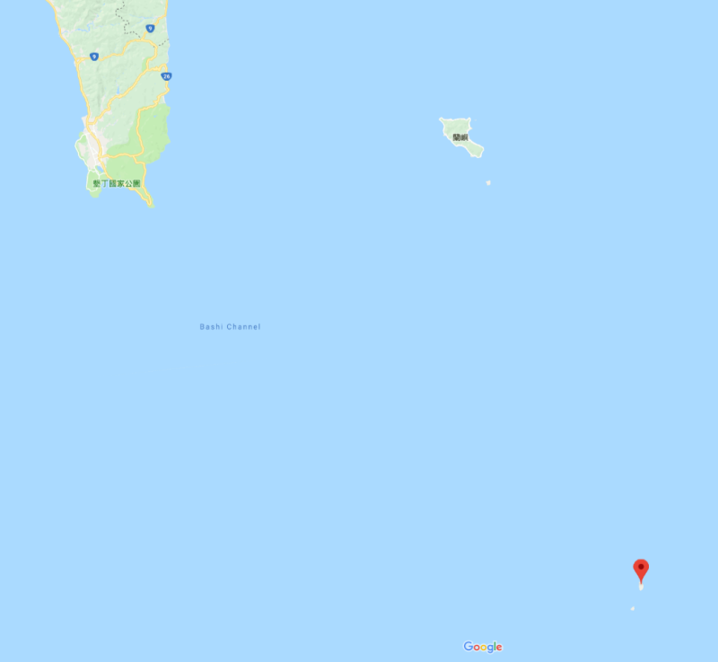 雅米島距離蘭嶼約98公里。   圖：翻攝Google map
