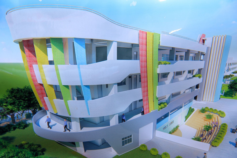 梧棲國小新大樓模型圖。   台中市政府/提供