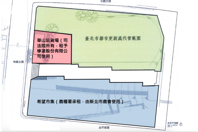 華山大草原權責區分圖。   圖：台北市都發局提供