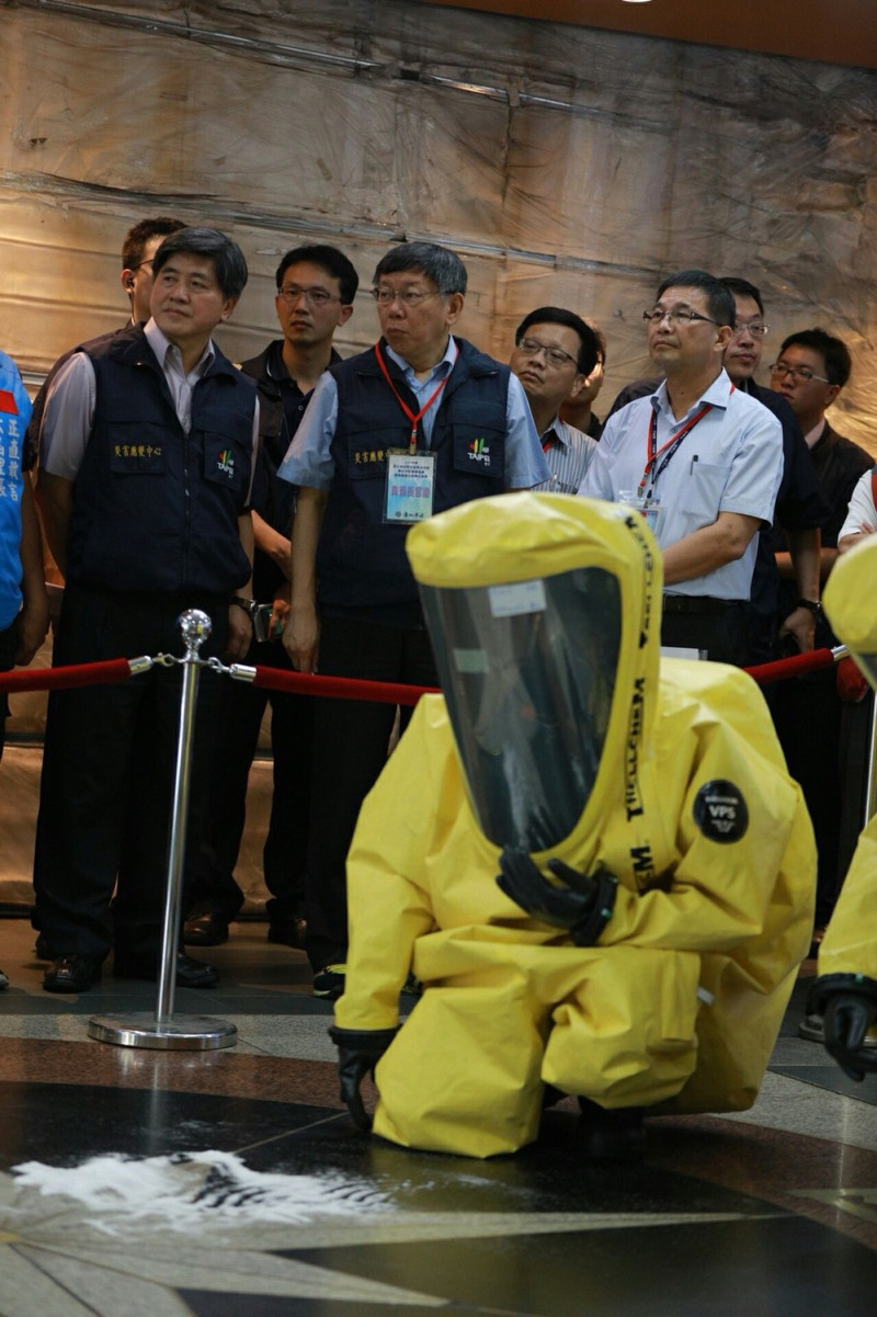 台北車站今舉行災防模擬演練。   圖：台北市政府提供