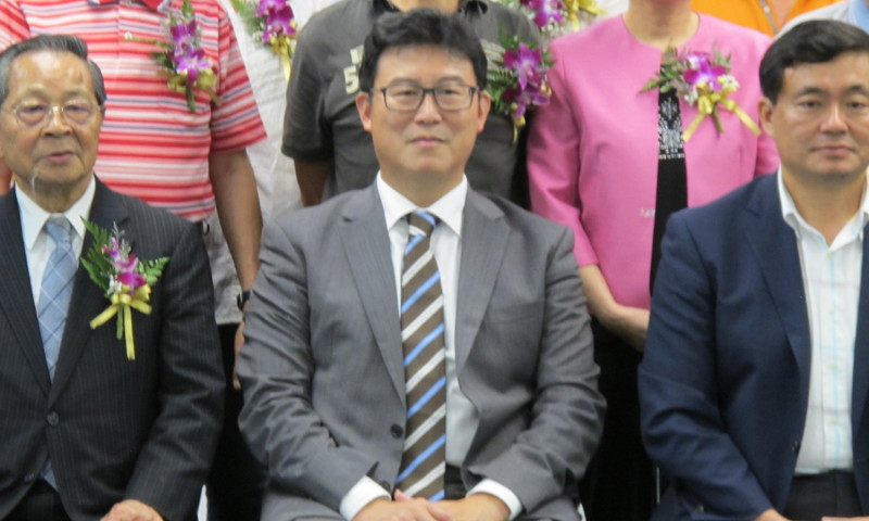 民進黨台北市長候選人姚文智4日出席市黨部幹部就職典禮。   圖：林朝億/攝