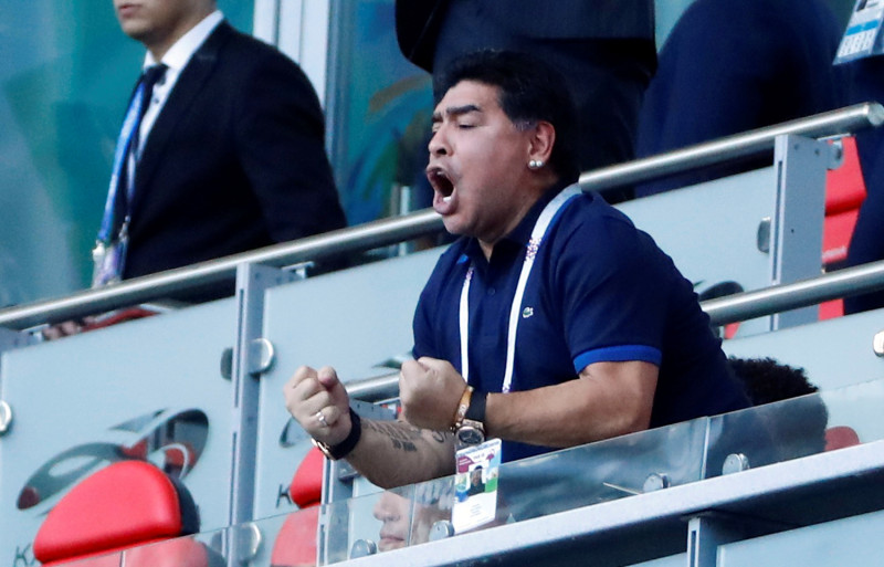 阿根廷傳奇球星馬拉度納怒批FIFA偏袒英格蘭。   圖：達志影像／路透社
