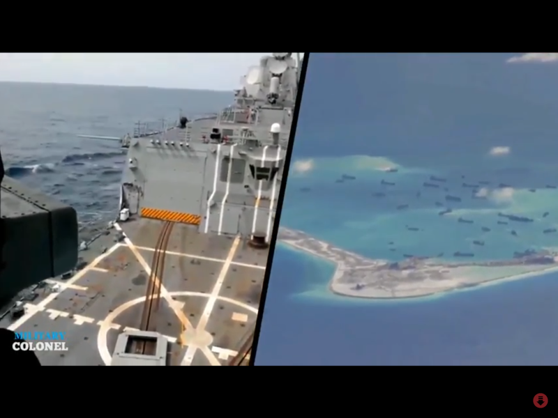美國DDG-89驅逐艦今年4月間，曾穿越南海，中國海軍當時曾嚴陣以待進行監控。   圖：翻攝自Youtube