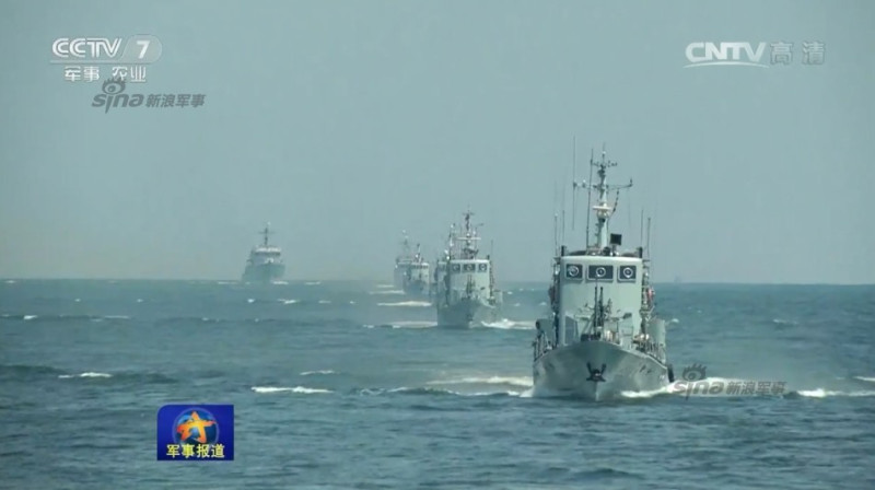 中國軍方昨天起至23日在浙江以東的東海海域舉行實彈演習。   圖 : 翻攝自新浪軍事