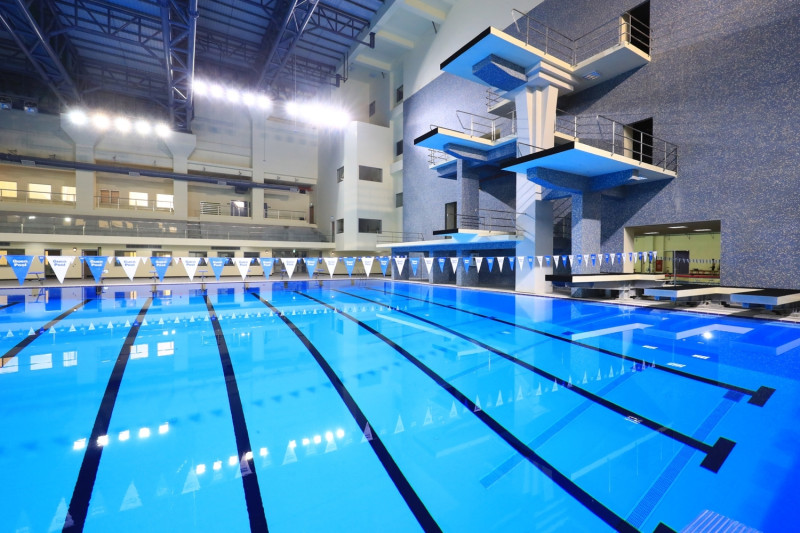 北區國民運動中心泳池，原先預定於2019東亞青運作為比賽場地。   圖：台中市政府/提供