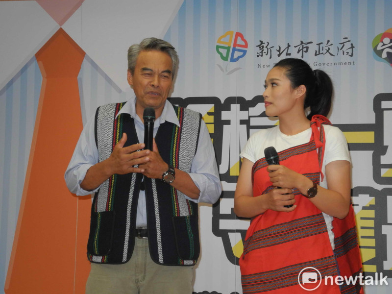 藝人林慶台、女兒林冬今天首度同台，為新北市癌症篩檢代言。                                                  
                 圖：王峻昌/攝               