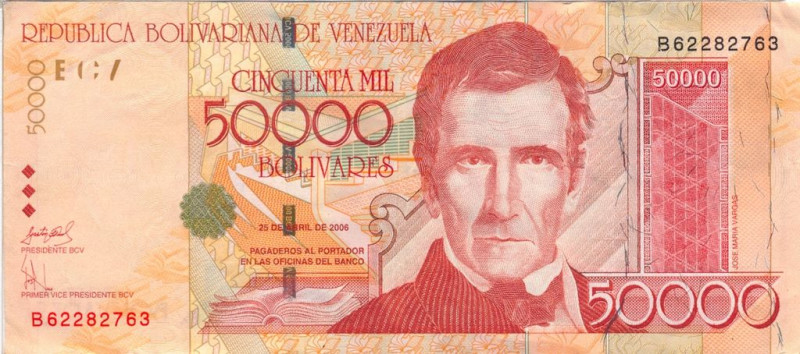 委國總統馬杜洛今天宣布重訂幣值，砍掉玻利瓦（bolivar）面額5個0。   圖 : 翻攝自banknoteindex.com