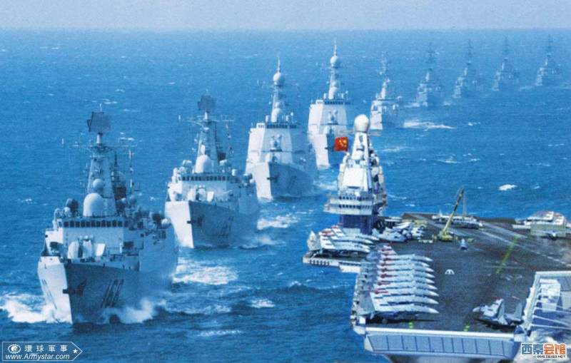 近50艘中共軍艦日前陸續航經台灣海峽，引發關注。   圖 : 翻攝自環球軍事網