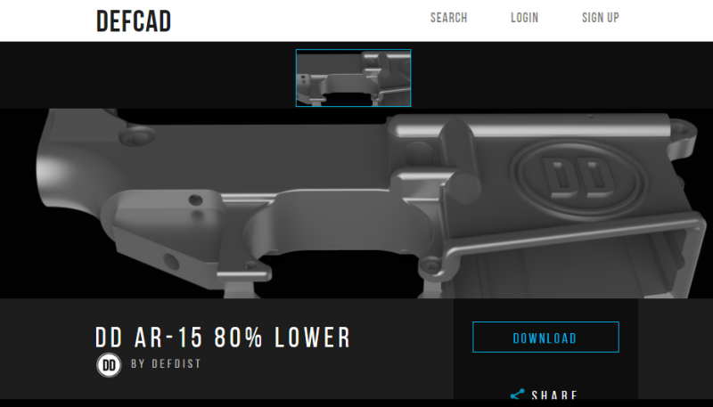 美國1槍枝團體在網路開放下載3D列印AR-15步槍計畫，相關影片已經吸引超過409萬人次觀看。   圖：翻攝DEFCAD官網