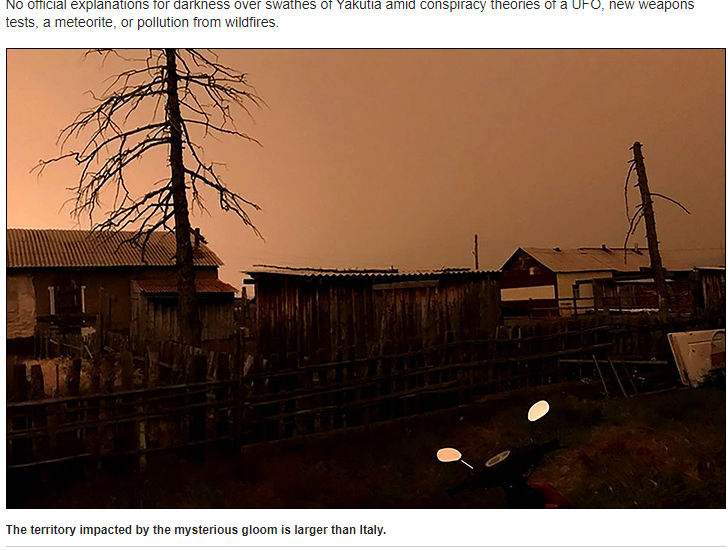 西伯利亞薩哈共和國多處地區，日前發生太陽消失事件，至今俄羅斯政府仍三緘其口。   圖：翻攝《西伯利亞時報》