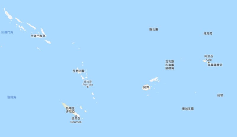 根據英國媒體報導，台灣目前太平洋的六個友邦積極向中國靠攏關係。   圖：翻攝自GOOGLE MAP。