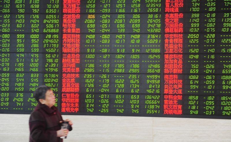 傳出美國揚言要對中國2000億美元商品加倍課關稅後，香港和上海股市今天收盤均重挫。   圖 : 中央社