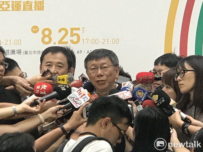 台北市長柯文哲今日出席台北世大運週年活動「運動團結我們」啟動記者會。   圖：曾薏伃 / 攝