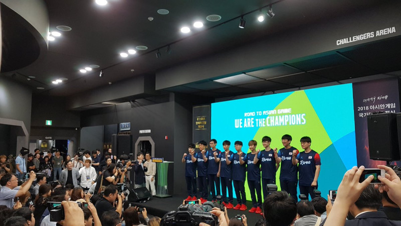 南韓代表隊今（21）日於韓國電競名譽殿堂進行國家代表隊出征儀式。   圖：翻攝自 한국e스포츠협회 (KeSPA) 推特
